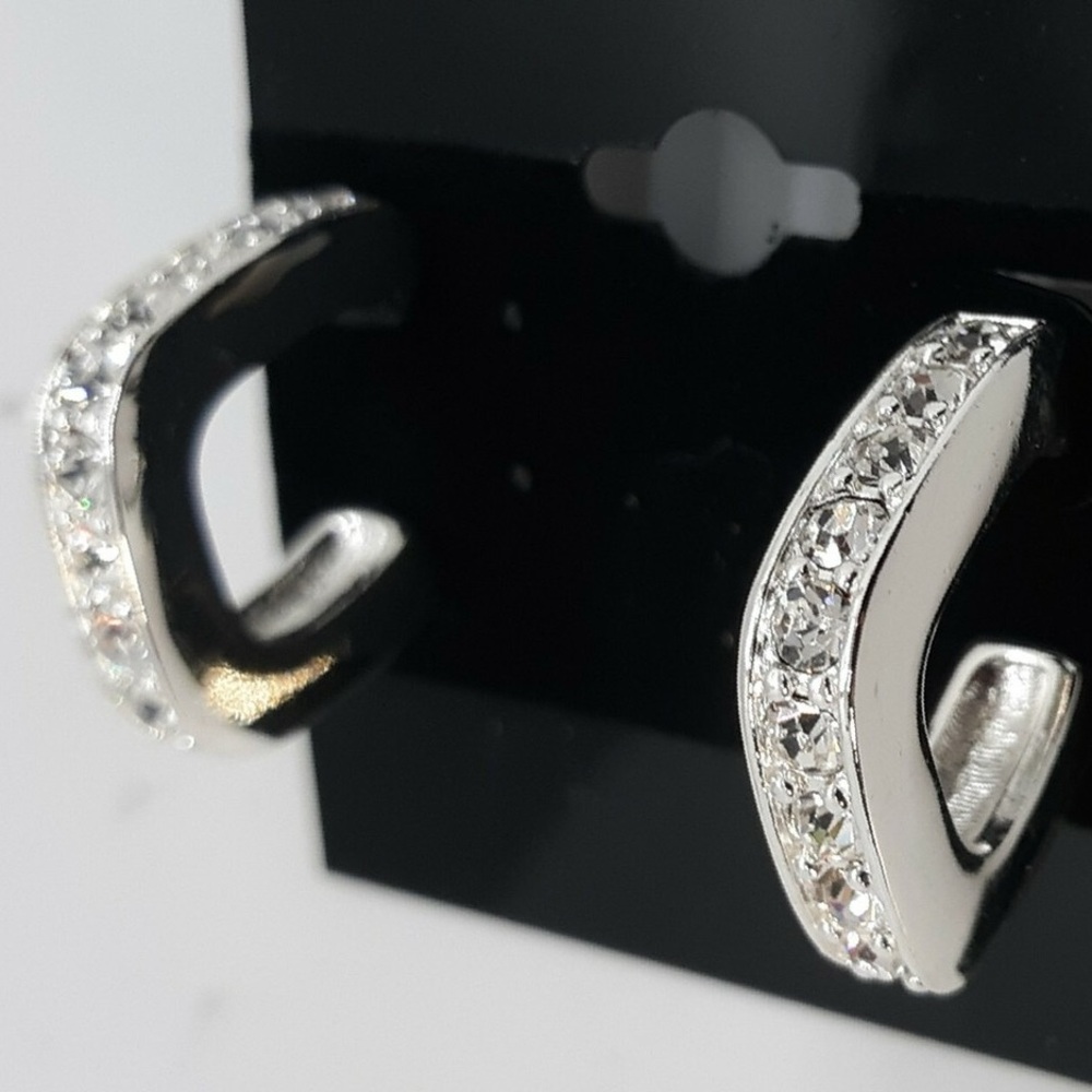 Joan Rivers Silver and Faux Crystal Earrings for Any Outfit! NWT
